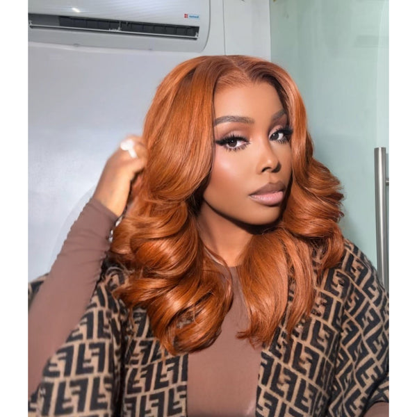 ORANGE DONOR WAVY WITH 6X6 CLOSURE WIG
