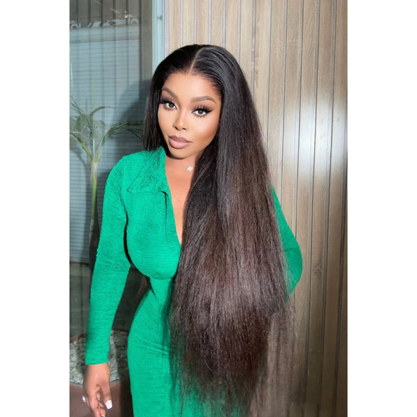30" DONOR KINKY STRAIGHT WITH 13X6 HD FRONTAL WIG