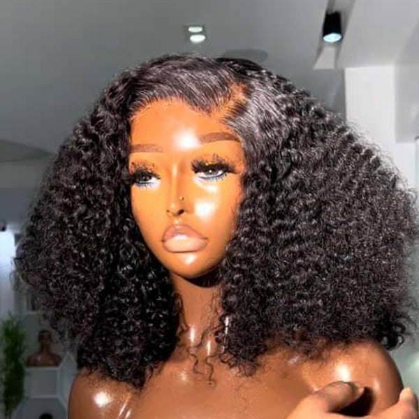 10" RAW CURLY WITH 13X4 HD FRONTAL WIG